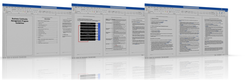 Business Continuity Management Policy and Guidelines Template Screenshot